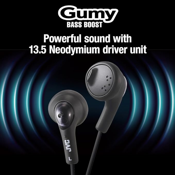 JVC HAF160B Gumy Ear Bud Headphone Black