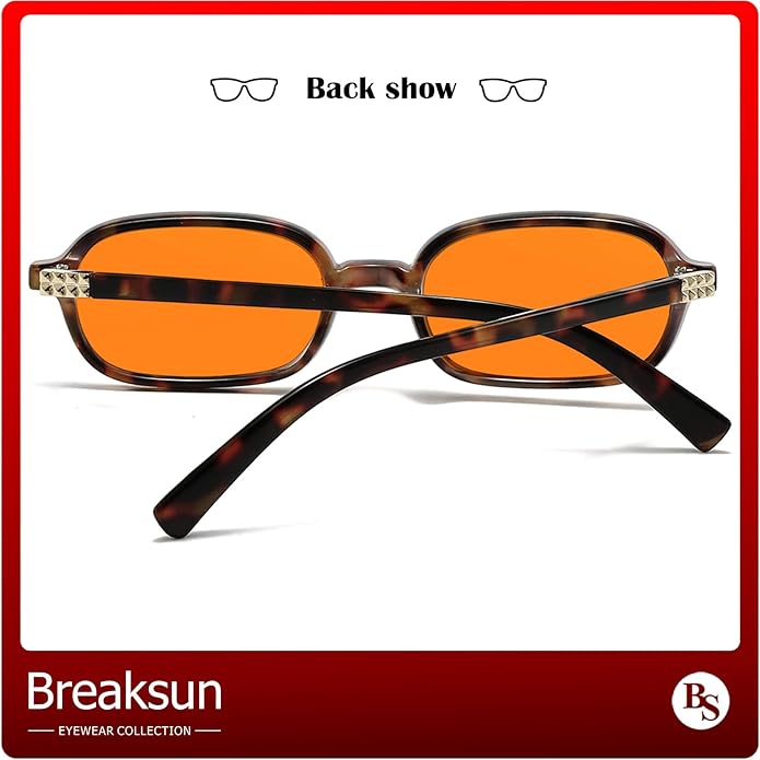 Breaksun Retro Rectangle Glasses for Women Men Small Square Blue Light Blocking Glasses Vintage Eyeglasses