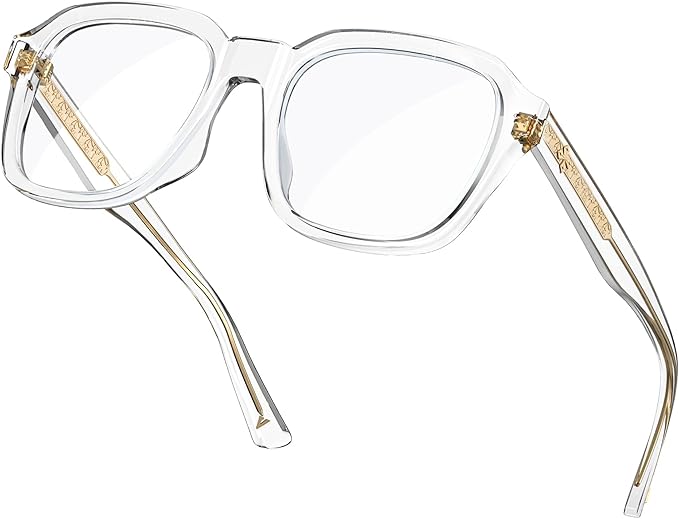 VISOONE Oversized Square Blue Light Blocking Glasses Fashion Computer Eyewear for Women and Men BENNETT