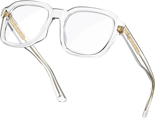 VISOONE Oversized Square Blue Light Blocking Glasses Fashion Computer Eyewear for Women and Men BENNETT