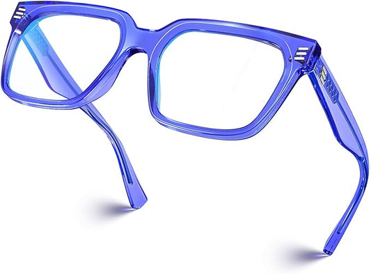 VISOONE Rectangle TR90 Blue Light Blocking Glasses Computer Eyewear with Preppy Look for Women and Men Cougar