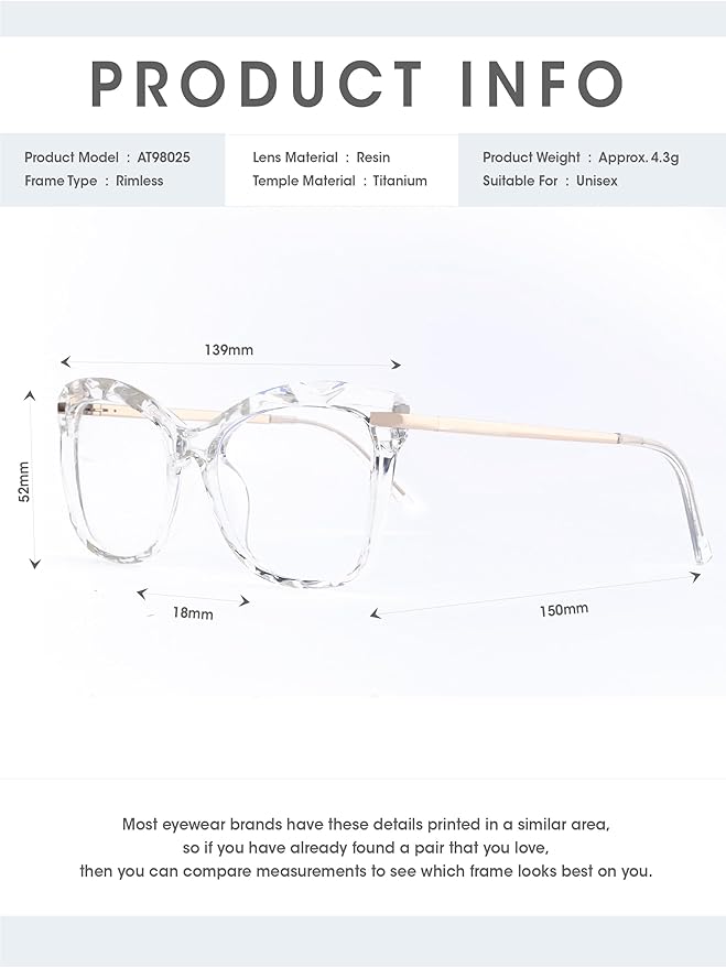 Blue Light Glasses For Woman, Computer Glasses Blue Light Glasses Men Premium Lenses For Daily Screen Use - Work & Gaming.