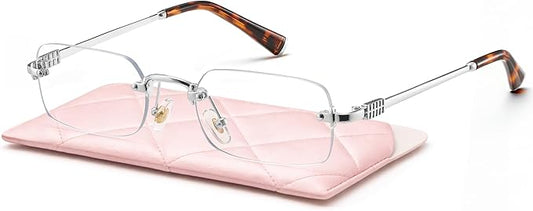 livho Blue Light Blocking Glasses for Women, Lightweight Metal Frame Computer Glasses, Anti Eye Strain, UV Protection
