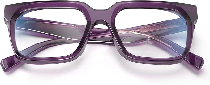 VISOONE Rectangle TR90 Blue Light Blocking Glasses Computer Eyewear with Preppy Look for Women and Men Cougar