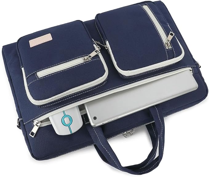 15-15.6 inch Laptop Shoulder Bag, for MacBook Pro 16, Hp Lenovo Dell 14 inch Waterproof Messenger Bag Case Sleeve (Dark blue)
