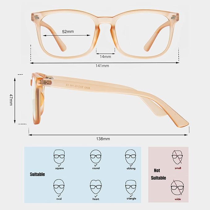MAXJULI Blue Light Blocking Glasses,Computer Reading/Gaming/TV/Phones Glasses for Women Men(Matte Light Brown)