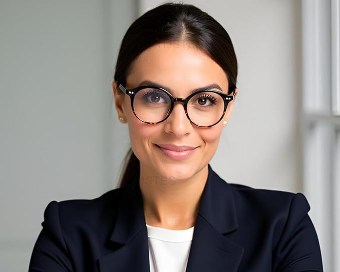 HJSTES Vintage Blue Light Glasses for Women Men Round Bluelight Blocking Glasses Thick TR90 Frame Eyeglasses