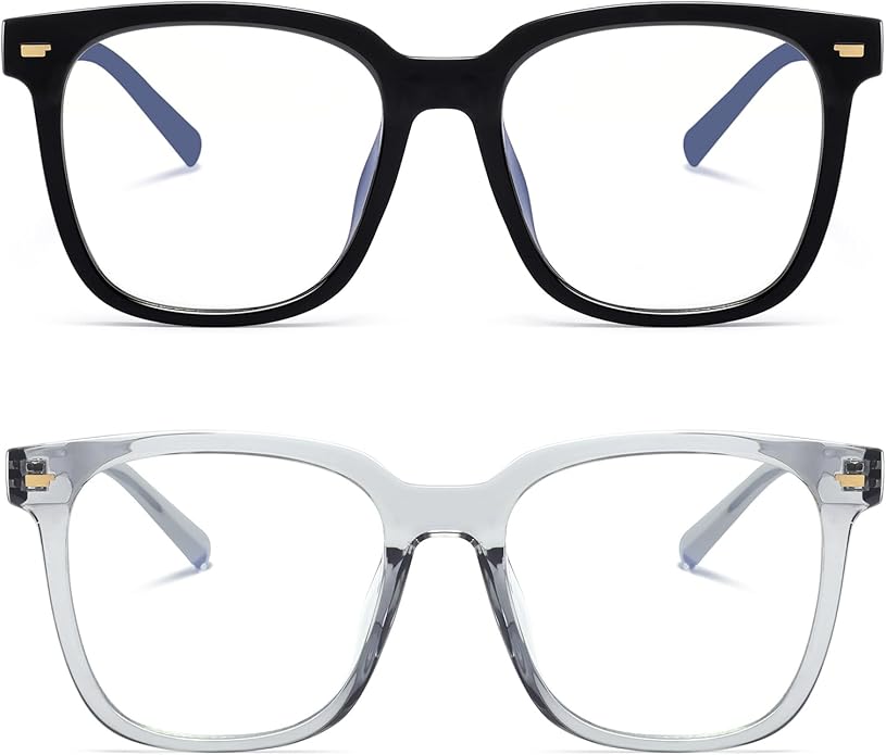 PANNER Oversized Square Blue Light Blocking Glasses for Women Men Anti Glare Reduce Eyestrain Computer Glasses