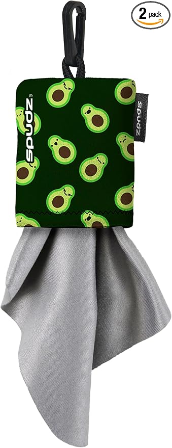 SPUDZ Classic Microfiber Lens Cleaner ?€? Clip-On Pouch, Washable ?€? for Binoculars, Scopes, Glasses, Screens | Classic | Avocado, 6 x 6 Inch (2-Pack) by ALPINEINNOVATIONS