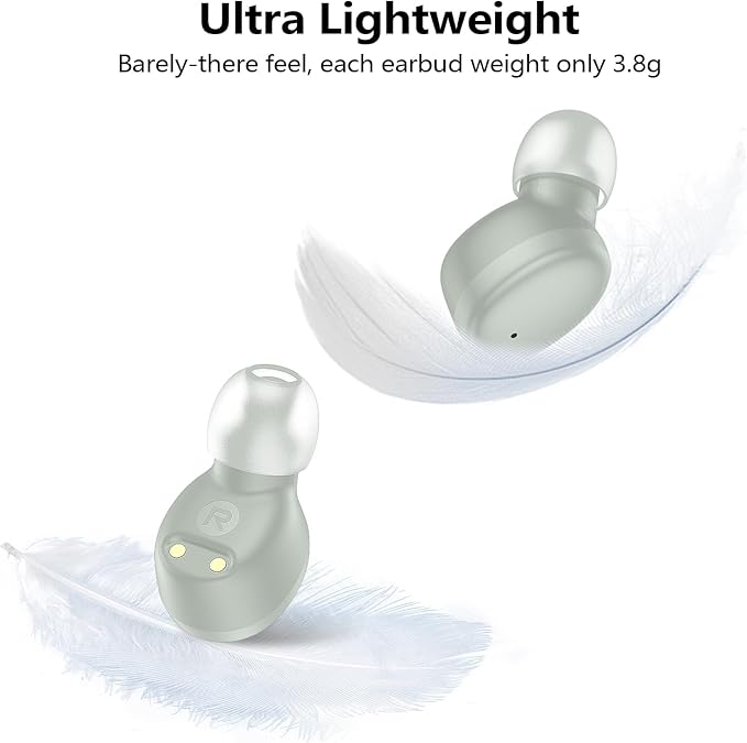 kurdene Wireless Earbuds Bluetooth 5.3 in Ear Buds Light Weight Headphones,Deep Bass Sound,Built in Mics Headset,Clear Calls Earphones for Sports Workout Light Blue