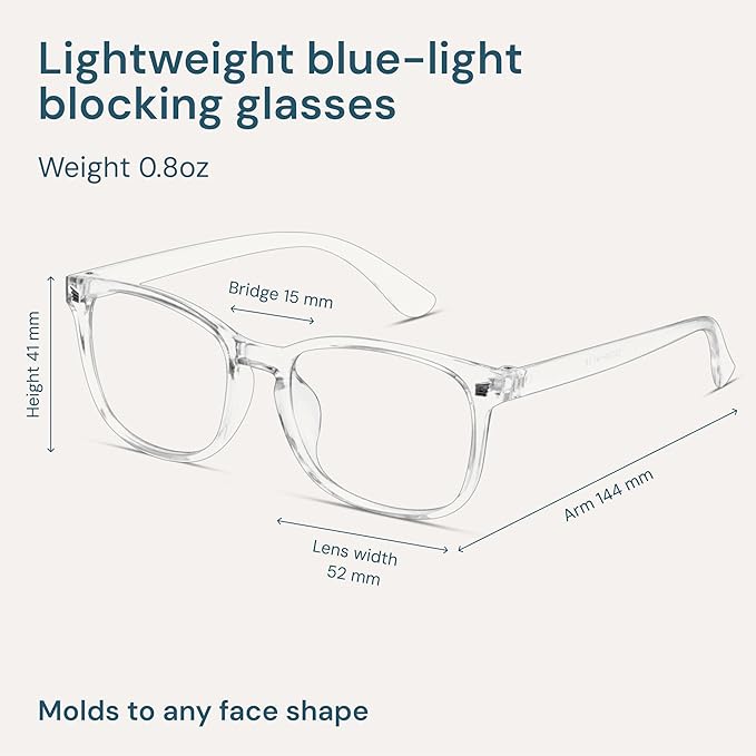 Gaoye Transparent, Clear Blue Light Glasses for Computer & Gaming - Anti UV Ray Lenses, Scratch-Resistant & Comfort Fit