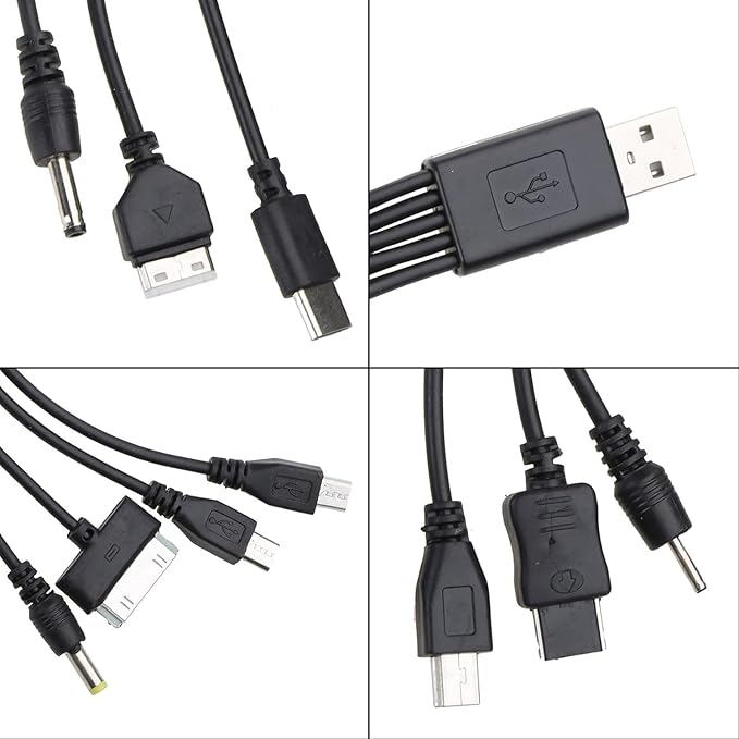 Black 10-in-1 USB-C Charging Station for Android Tablets, Multi-Device Charger Hub with 6 FT Cable, Compact and Portable Design for Travel,Home and Office Use