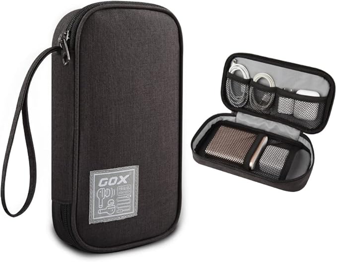GOX Cord Organizer travel Cable Organizer Tech Pouch Electronics Case Charger Bag for Men Small Carry Box SD Card Cases Storage