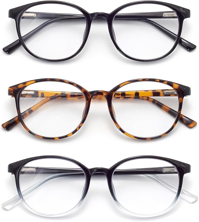 Blue Light Blocking Glasses Round Women Men Computer Glasses Anti Eye Strain/UV/Glare Gaming Glasses