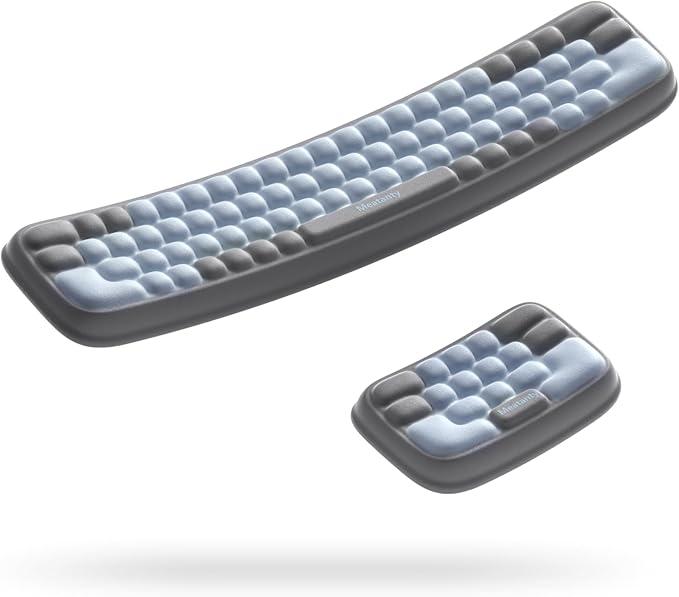 Meatanty Keyboard Wrist Rest and Mouse Rest Set, Ergonomic Computer Wrist Pad, Memory Foam Typing Support for Desk, Hand Palm Arm Rest Office Gaming Accessories, Carpal Tunnel Pain Relief Cushion