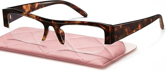 livho Retro Chic Blue Light Glasses for Woman - Early 2000s Narrow Rectangular Frame, Blue Light Blocking with Soft Case