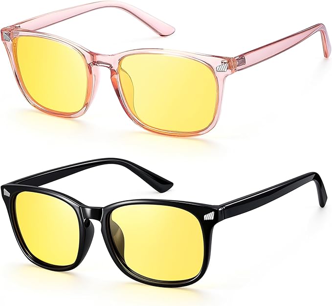Polarized Sunglasses for Women Men, Night Driving Glasses Anti Glare Yellow Lens UV 400 for Day Night Use