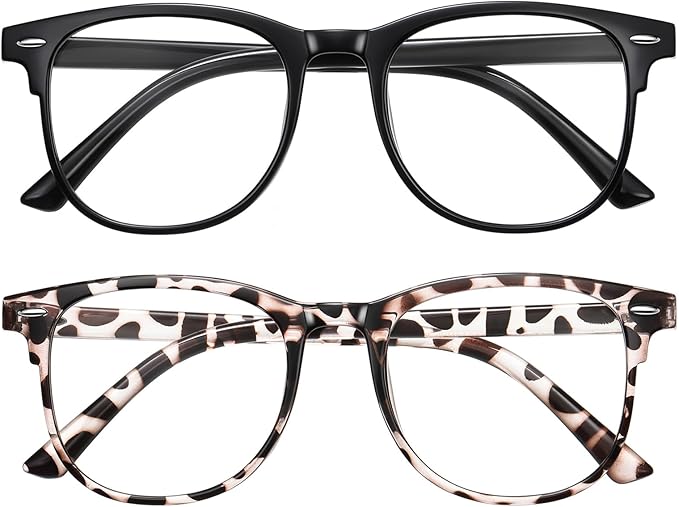 Okany Blue Light Blocking Glasses for Women Men Woman Black Computer Screen Filter Gaming Glasses Womens Mens 99.9% Blue Light Blocker Round Fashion Eye Glasses