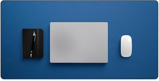 Jotsome Leather Desk Pad Mat, Non-Slip Desk Blotter Pad - Desk Protector for Office, Home, Laptop, and Desktop (Midnight Blue, 34" x 17")