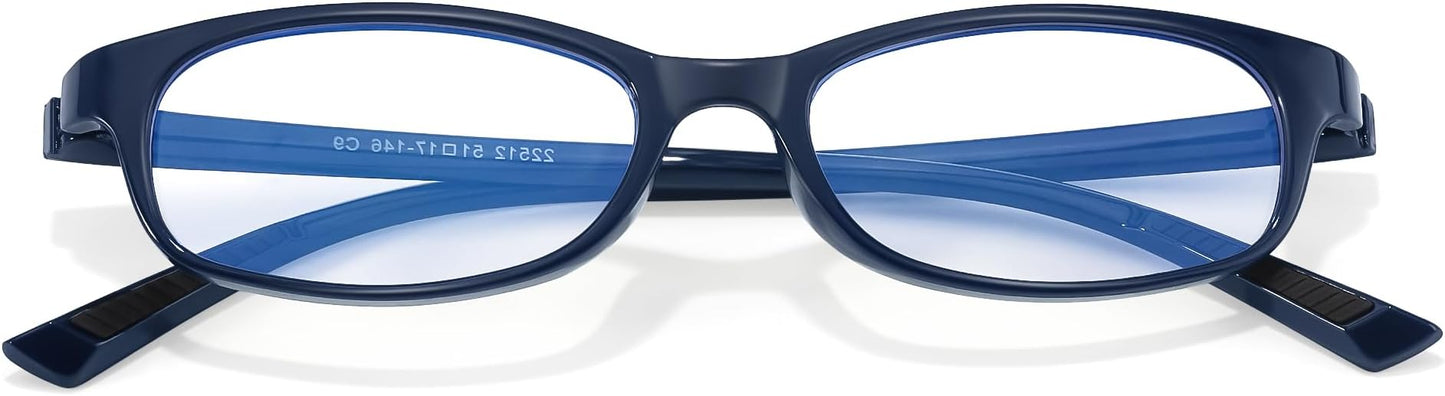 SODQW Office-Siren Blue Light Glasses for Women, Rectangle Frame, Y2K Small Eyewear, Anti Eyestrain Computer Glasses