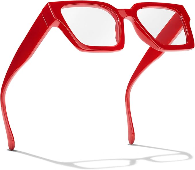 livho Oversized Eyewear Frame for Woman and Men - Rectangle Fashion Glasses for Computer, Chic Preppy Frame