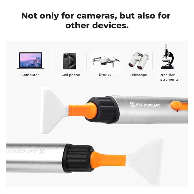 K&F Concept® Versatile Switch Lens Cleaning Pen, Replaceable Pen Tip with Cleaning Brush+Carbon Tip*2+24mm Full-Frame Cleaning Swab*6 for Camera Filters Screen Phone Computer Tablet AR VR Glasses - Image 8
