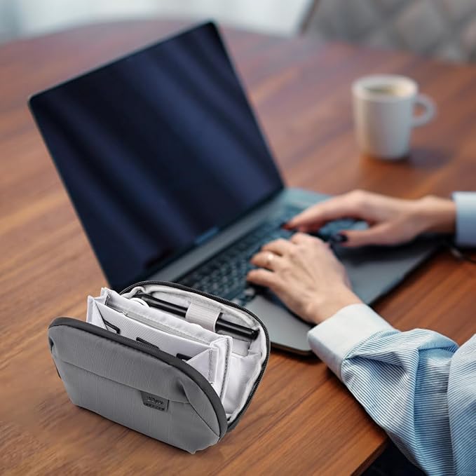 DDgro Small Electronics Organizer Travel Case - Organizer Pouch for Cable, Cord, Charger (Dark Grey-Mini)