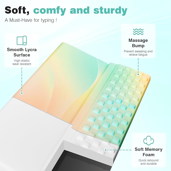 Ospelelf Keyboard Wrist Rest, Ergonomic Memory Foam Wrist Support for Typing & Gaming, Tilted Keyboard Pad, Aesthetic Desk Accessories for Office, Relief for Carpal Tunnel & Wrist Pain, Autumn