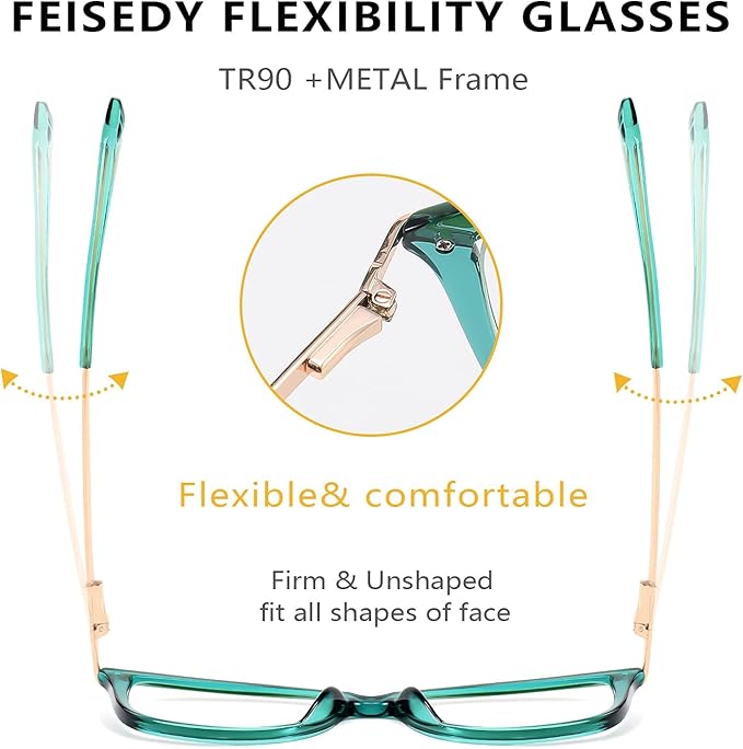 FEISEDY Blue Light Blocking Glasses Computer Glasses Women Men Cateye TR90 Frame B2772