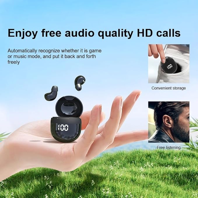 Invisible Mini Earbuds Wireless Bluetooth - Ultra Small in-Ear Headset Wireless Invisible Smallest Bluetooth Earbuds - Fitable for All Type Ears Stereo Sound Earphones IPX5 Waterproof