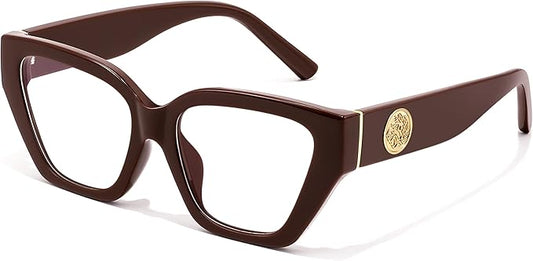 FEISEDY Women Cat Eye Blue Light Blocking Glasses Trendy Cateye Design for Daily Wear B0350