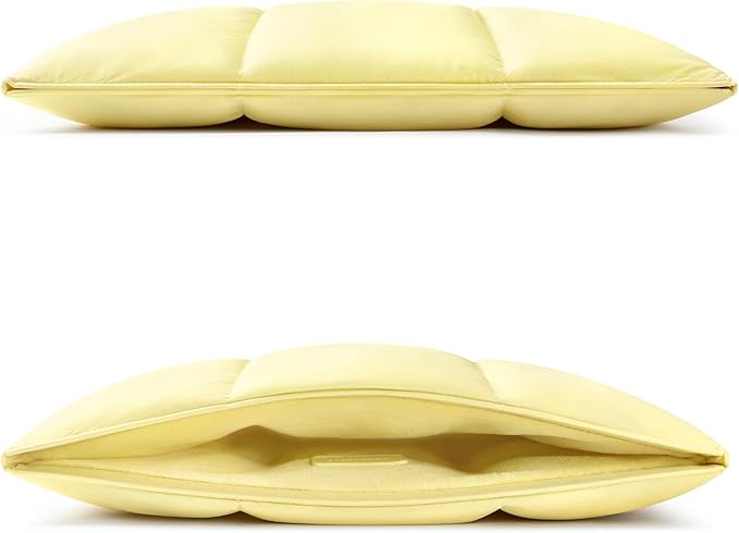 Comfyable Puffy Laptop Sleeve 13 Inch 14 Inch, Quilted Puffer Laptop Carrying Case for Women, Pillow Case Compatible with MacBook Air/Pro M5 M4 M3 M2 Pro/Max 2026, 13" MacBook Neo A18, Butter Yellow