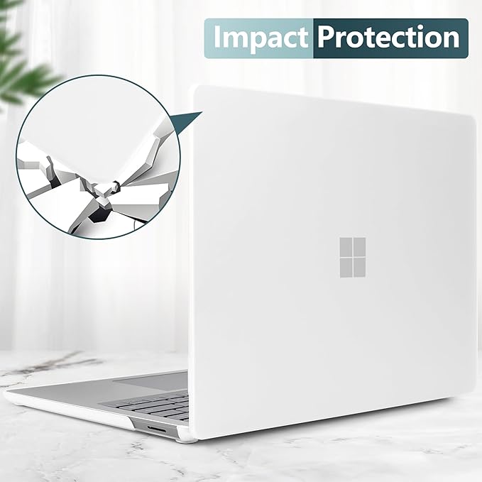 Batianda Matte Case for 15-inch Microsoft Surface Laptop 7th Edition Copilot+ PC 2025 2024 Release Lightweight Durable Scratch-Resistant, with Keyboard Cover & Screen Protector, Transparent