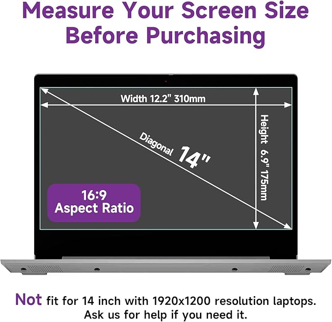 2 Pack 14 Inch Anti Blue Light Screen Protector for HP 14" Laptop/HP Pavilion 14/HP Chromebook 14/HP Stream 14/HP ProBook 14/Acer Chromebook 14/Acer Aspire 14/Acer Chromebook 314|514/Asus Chromebook