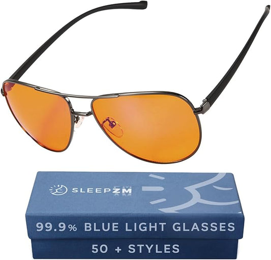 Sleep ZM Blue Light Blocking & Light Sensitivity Glasses - 8 Lens Types for Comfort, Relaxation, Sleep & Relief - 50+ Styles