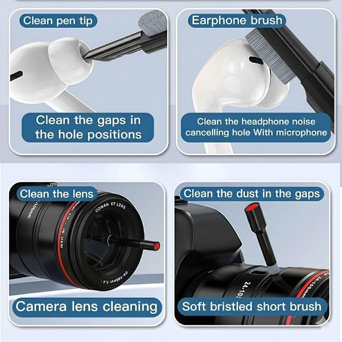 22 in 1 Precision Cleaning Kit ?€? Professional Electronic Device Cleaning Tools for Phone, airPods Headset, Keyboards, Cameras, Laptop & More (Black) - Image 2