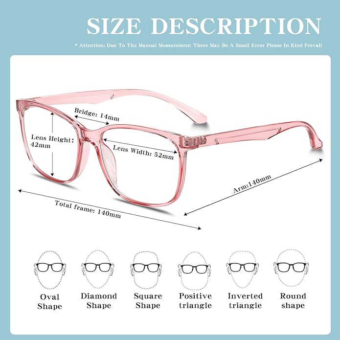 Oilway Blue-Light Blocking Glasses for Women Men - 3Pack Computer Reading/Gaming/TV/Phones Glasses Anti Eyestrain