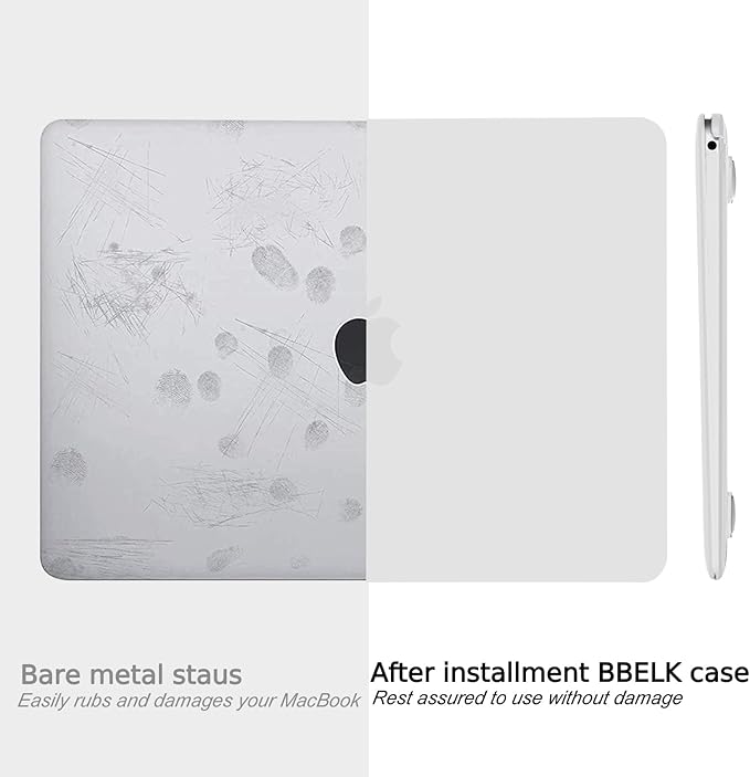 B BELK Compatible with MacBook Air 13 inch Case 2022 2021 2020 2019 2018 A2337 M1 A2179 A1932, Matte Plastic Hard Shell + Keyboard Cover + Screen Protector for MacBook Air 13.3 inch Case, Frost Clear