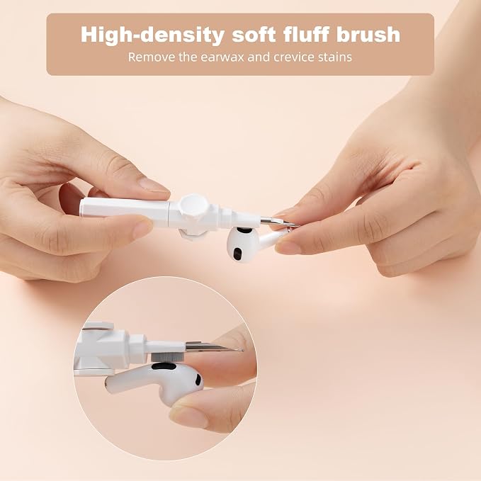 360?? Rotating Cleaner Kit for Airpods Pro 1 2 3 Multi-Function Cleaning Pen with Soft Brush Flocking Sponge for Bluetooth Earphones Case Cleaning Tools - Image 5
