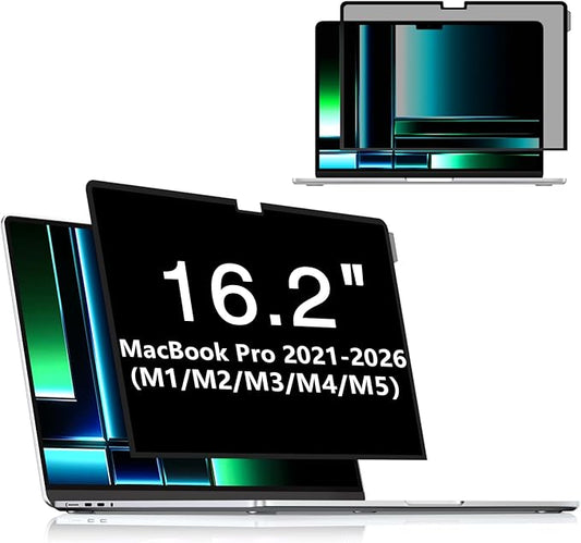 FILMEXT Macbook Pro 16 inch Privacy Screen Protector (M5 M4 M3 M2 Max/Pro M1, A3186 A3403 A2485 A2991 A2780),Bubble Free Privacy Screen for Macbook pro 16.2 2026-2021 Eye Care/Anti-Glare Filter