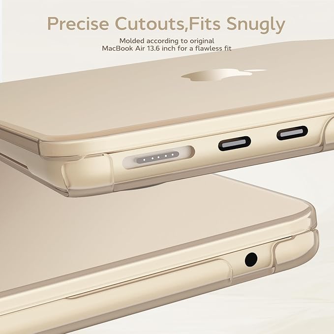 B BELK Compatible with MacBook Air 13 inch Case M5 2026 2025-2022 M4 M3 M2 A3449 A3240 A3113 A2681, [100% Official Color] [Slim Armor] Plastic Hard Shell for MacBook Air 13.6 inch Case,Starlight Clear