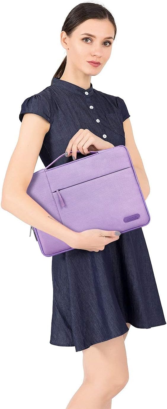 MOSISO Laptop Case 13.3 inch, 13-13.3 inch Laptop Sleeve with Handle Compatible with MacBook Air/Pro 13/Pro 14 M5 M4 M3 M2 M1,HP Dell ASUS Lenovo, Polyester Multifunctional Computer Bag, Purple