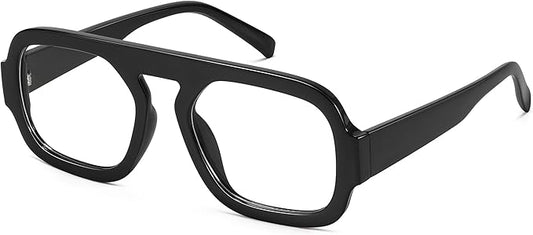 MEETSUN Oversized Retro Square Aviator Computer Blue Light Blocking Glasses for Women Men Fashion Fake Eyeglasses