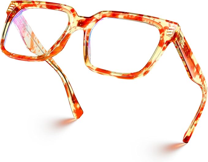 VISOONE Rectangle TR90 Blue Light Blocking Glasses Computer Eyewear with Preppy Look for Women and Men Cougar