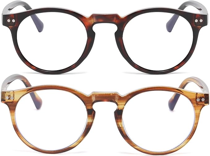 JOVAKIT Round Blue Light Glasses for Women Men Fashion Retro 90s Small Frame Computer Eyeglasses Anti Eyestrain