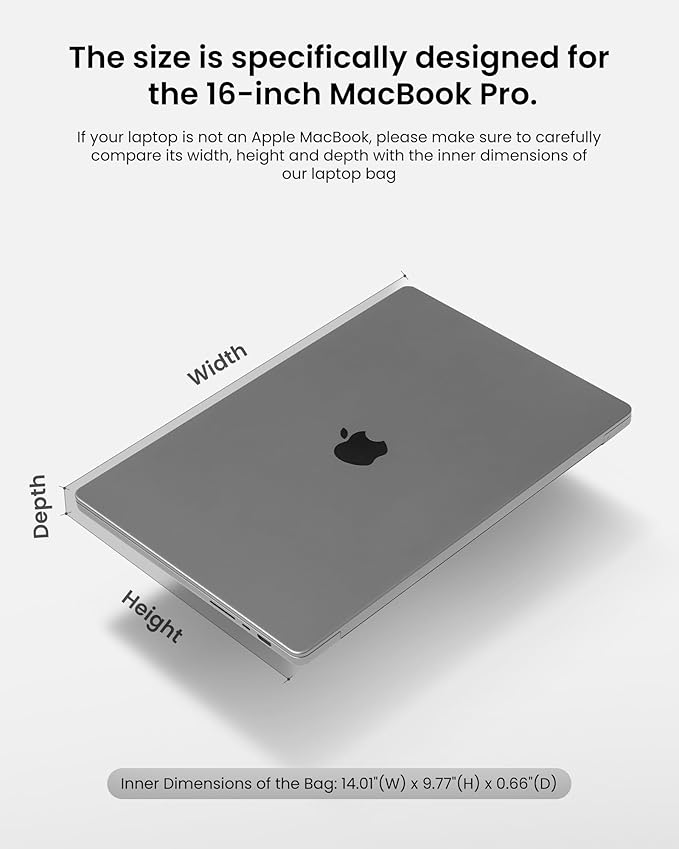 tomtoc 360 Protective Laptop Carrying Case for 2026 16-inch MacBook Pro M5 Pro/Max A3428 A3429, M4/M3/M2/M1 Pro/Max, Water-Resistant Laptop Bag Sleeve with Accessory Pocket for The New Razer Blade 15
