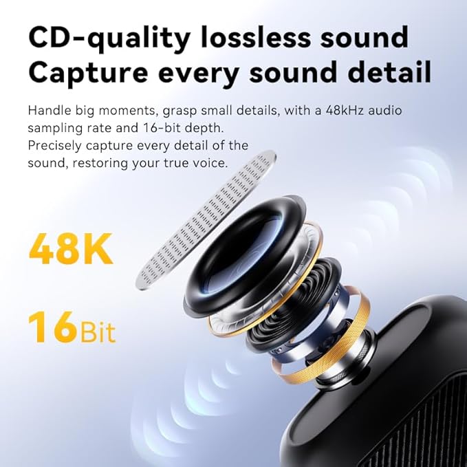 2 Pack Mini Wireless Lavalier Microphone for iPhone Android, Charging Case, 130ft Range, Smart Noise Cancellation, CD-Quality Sound for Video Recording Vlogging Podcast (Lightning)