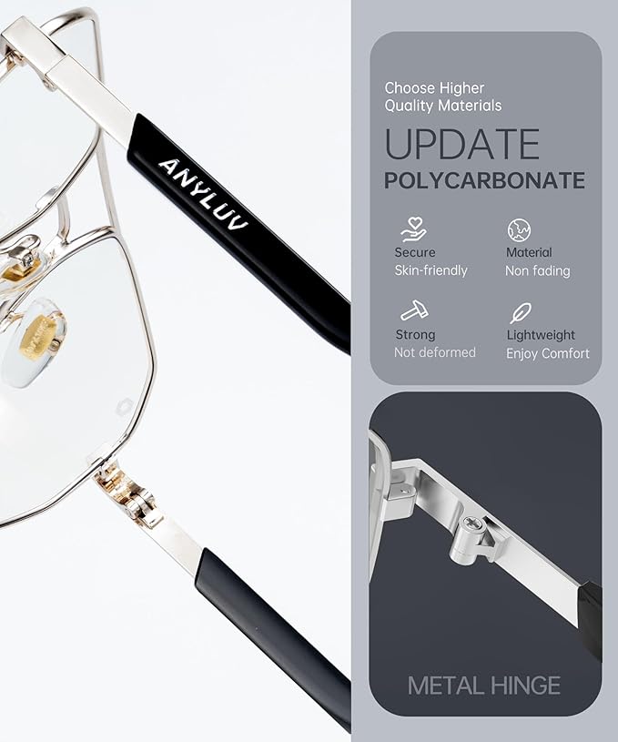 ANYLUV Blue Light Glasses for Woman/Men, Blue Light Blocking Glasses Women Computer Gaming Glasses for Eye Protection