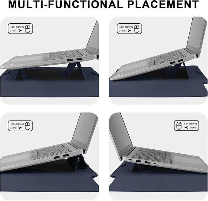 HoYiXi 13.3'' /13.6'' Laptop Sleeve Case PU Leather with Stand Compatible with MacBook Pro 14/MacBook Air 13(M1 M2)/ASUS Vivobook 14/Dell XPS 13/ASUS Matebook,13-14'' Laptop Bag,Blue