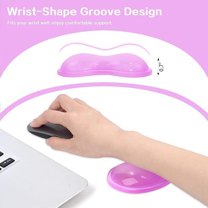 Gel Keyboard & Mouse Wrist Rest Set - Keyboard Wrist Rest Pad & Mouse Support for Office Gaming Pad Computer Laptop Ergonomic Comfortable Pain Relief- Pad Set (Mouse Support Set)